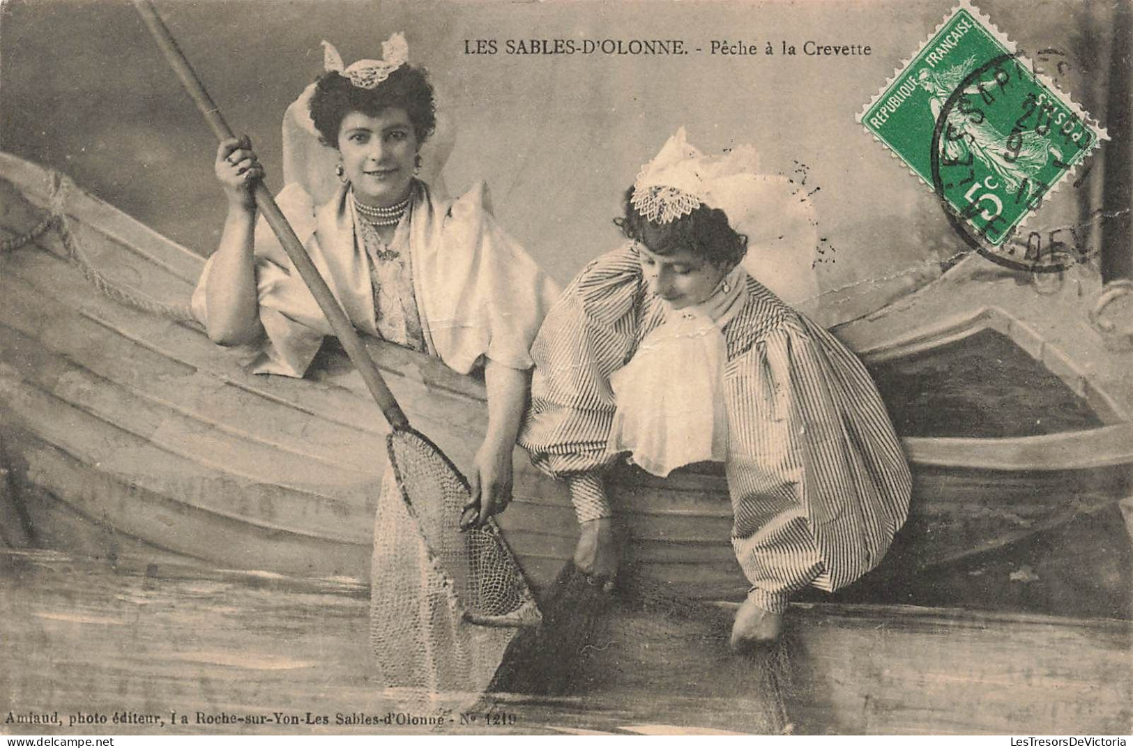 FRANCE - Les Sables D'Olonne - Pêche à La Crevette - Carte Postale Ancienne - Autres & Non Classés