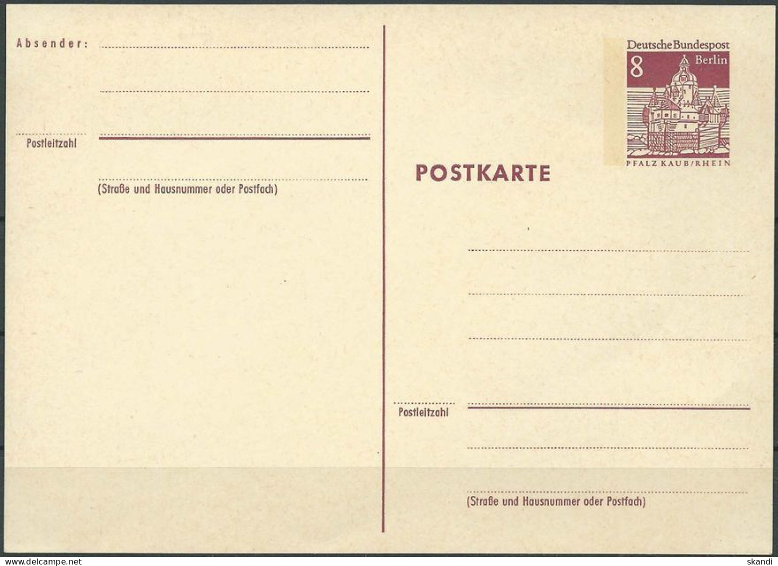 BERLIN 1969 Mi-Nr. P 76 Postkarte Ungelaufen - Postkaarten - Ongebruikt