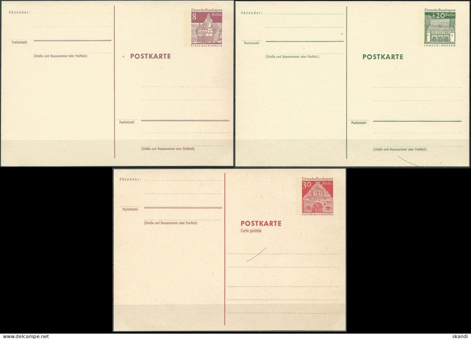 BERLIN 1966 Mi-Nr. P 70-72 Postkarten Ungelaufen - Postcards - Mint