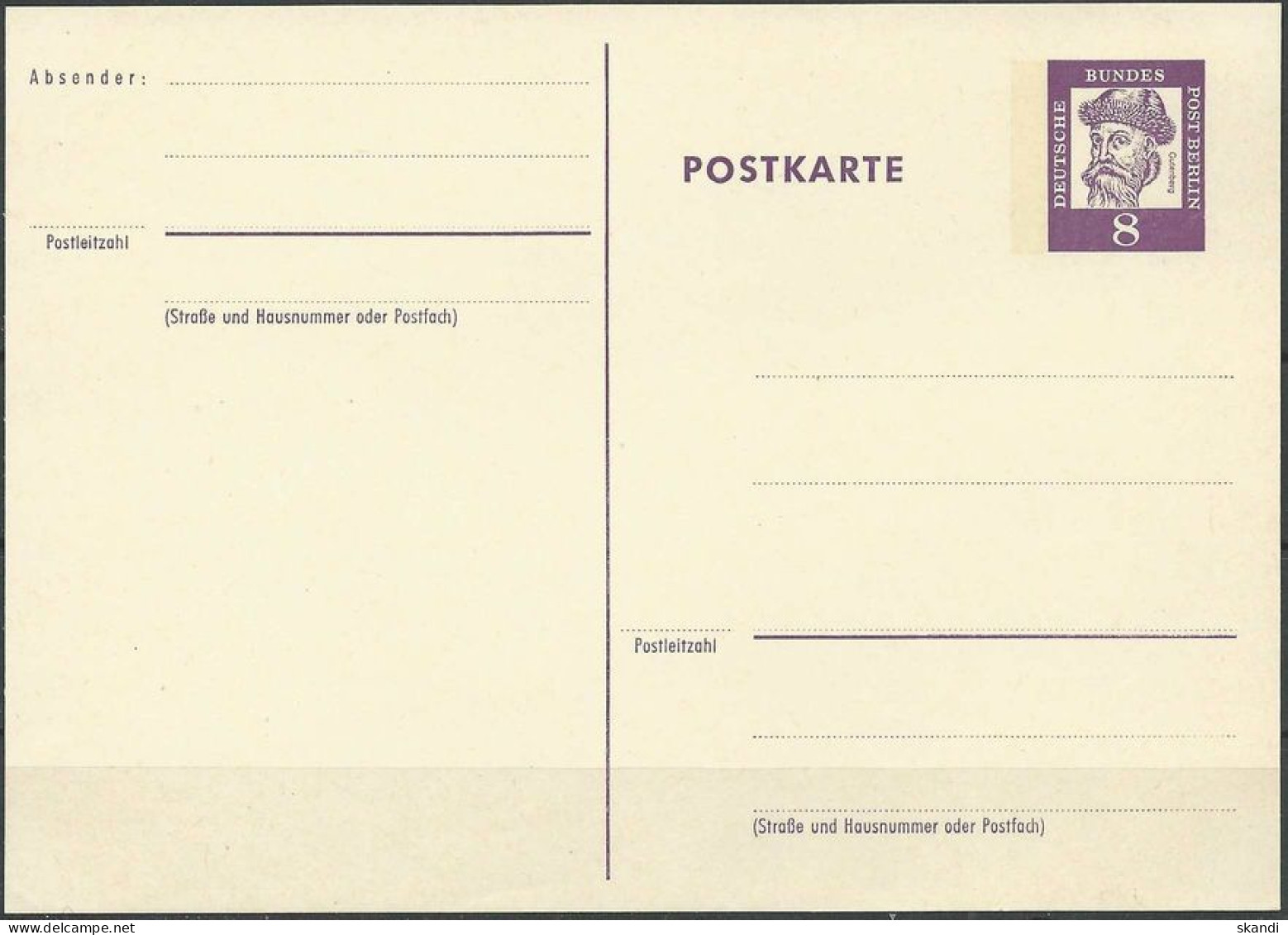 BERLIN 1962 Mi-Nr. P 56 Postkarte Ungelaufen - Postales - Nuevos