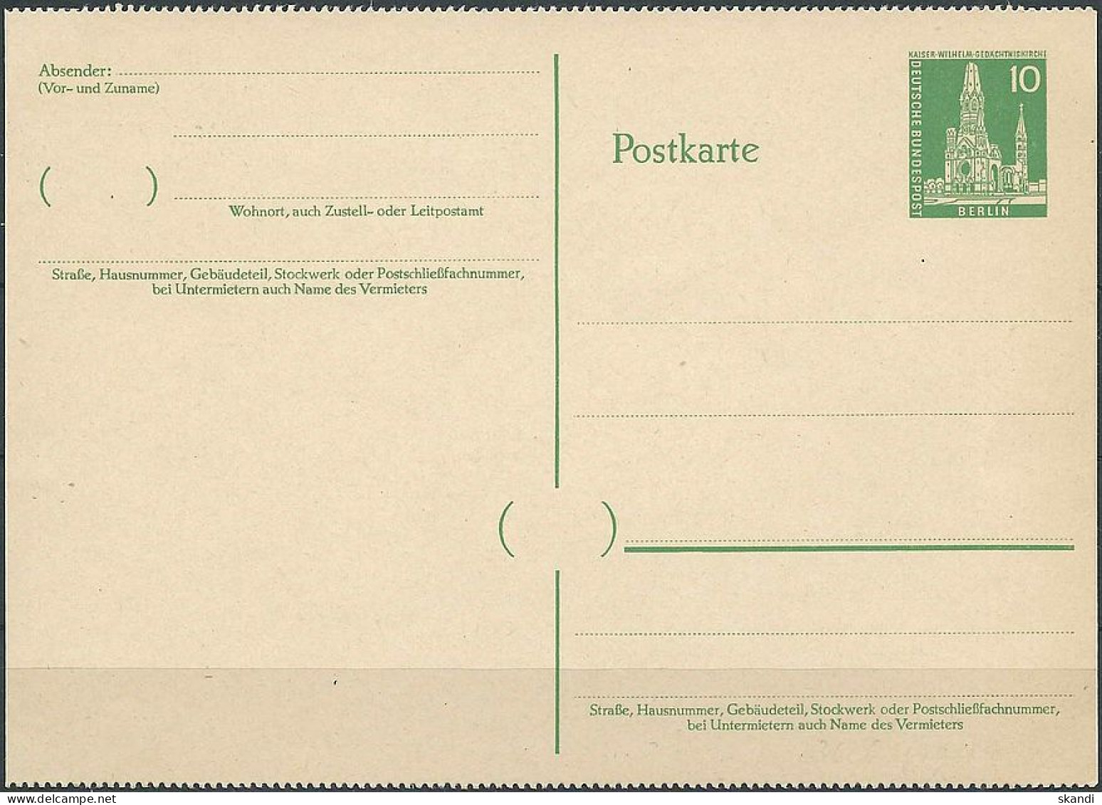 BERLIN 1957 Mi-Nr. P 36 II Postkarte Ungelaufen - Postales - Nuevos