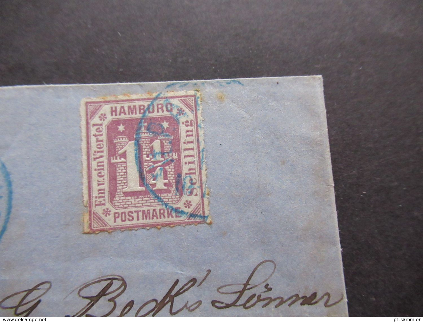 AD Hamburg 1866 Mi.Nr.20 Auslandsbrief Von HH Nach Aarhuus / Faltbrief Mit Inhalt Blauer Stempel HH Stadt-Postamt - Hamburg