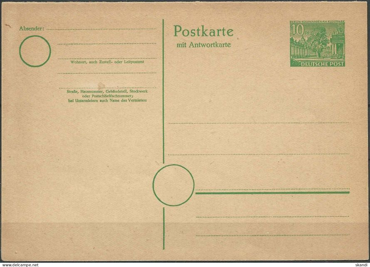 BERLIN 1949 Mi-Nr. P 8 Postkarte Mit Antwortkarte Ungelaufen - Cartes Postales - Neuves