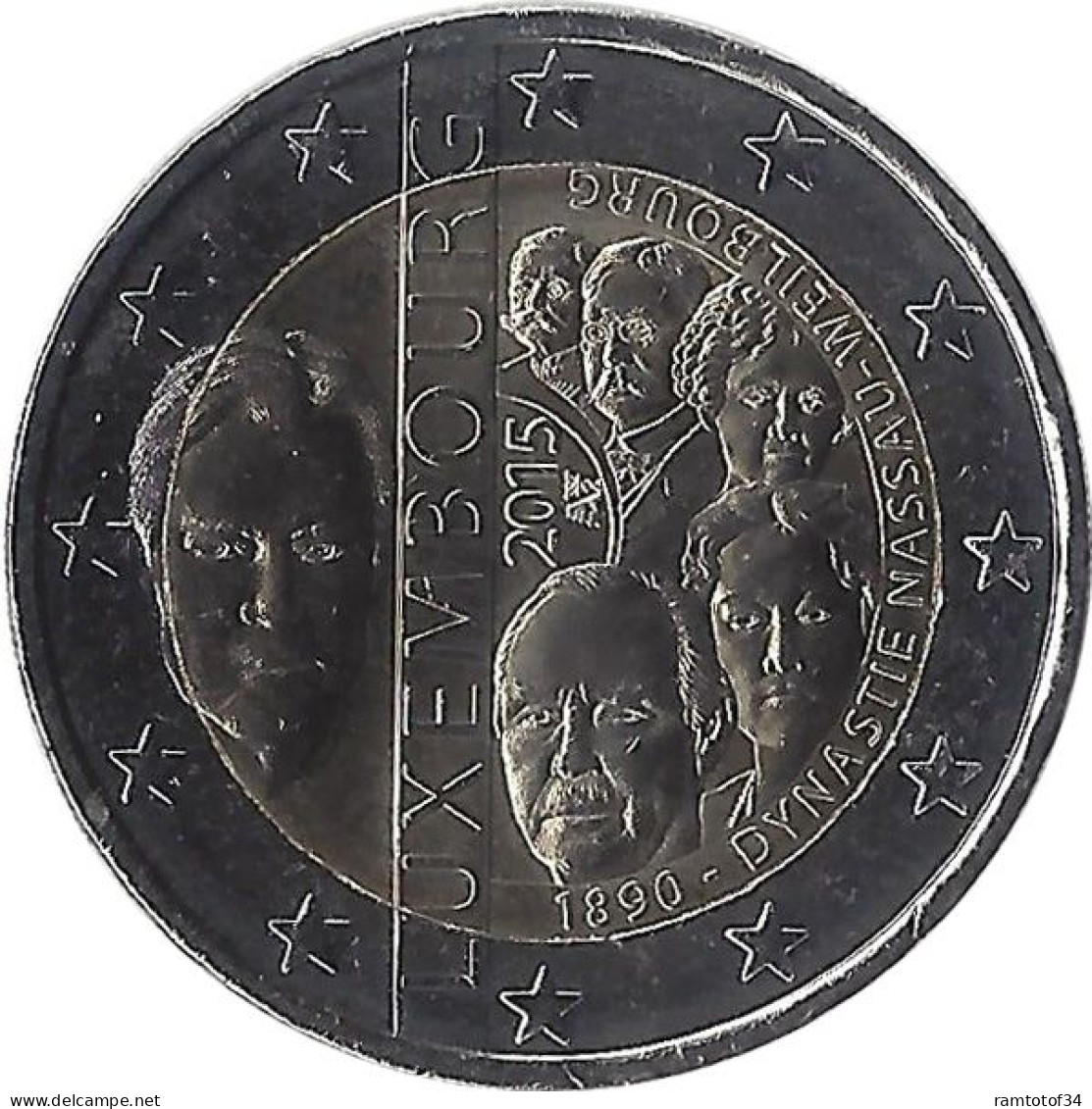 2015 LUXEMBOURG - 2 Euros Commémorative - Nassau-Weilburg - Luxembourg