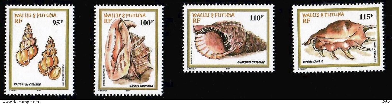 Wallis & Futuna Islands Shells Airmail 4V MNH - Nuevos