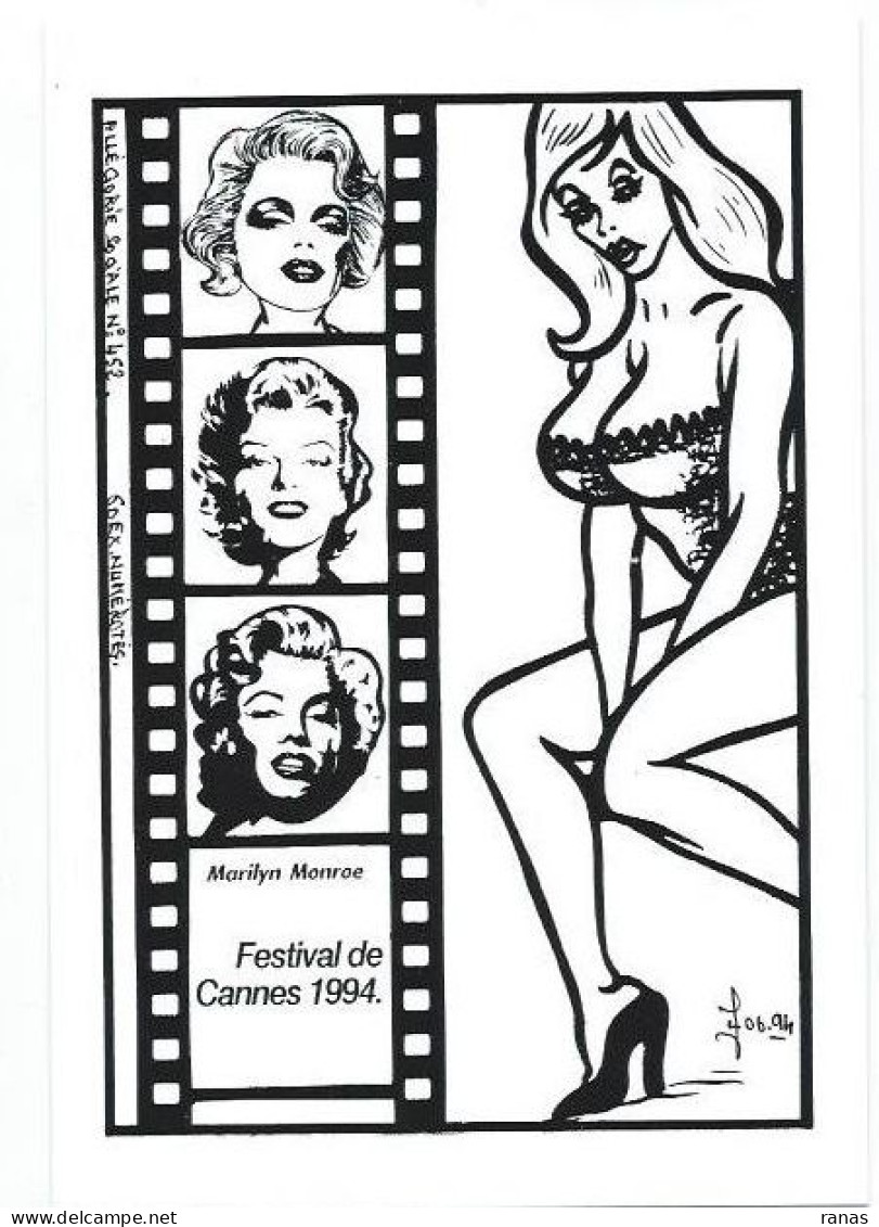 CPM LARDIE JIHEL Marilyn Monroe Pin Up Cannes Cinéma  Tirage Limité Signé En 50 Exemplaires - Lardie
