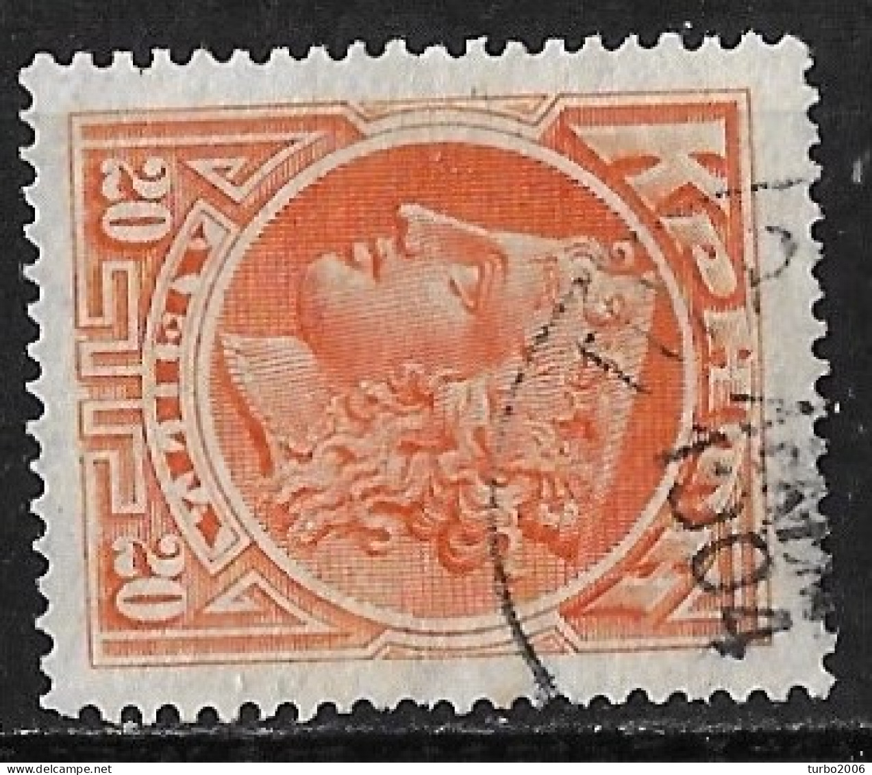 Cancellation ΠYPΓOΣ (MYLOΦ.) On CRETE 1901 New Colour Of The Cretan State 20 L Orange Vl. 20 - Crète