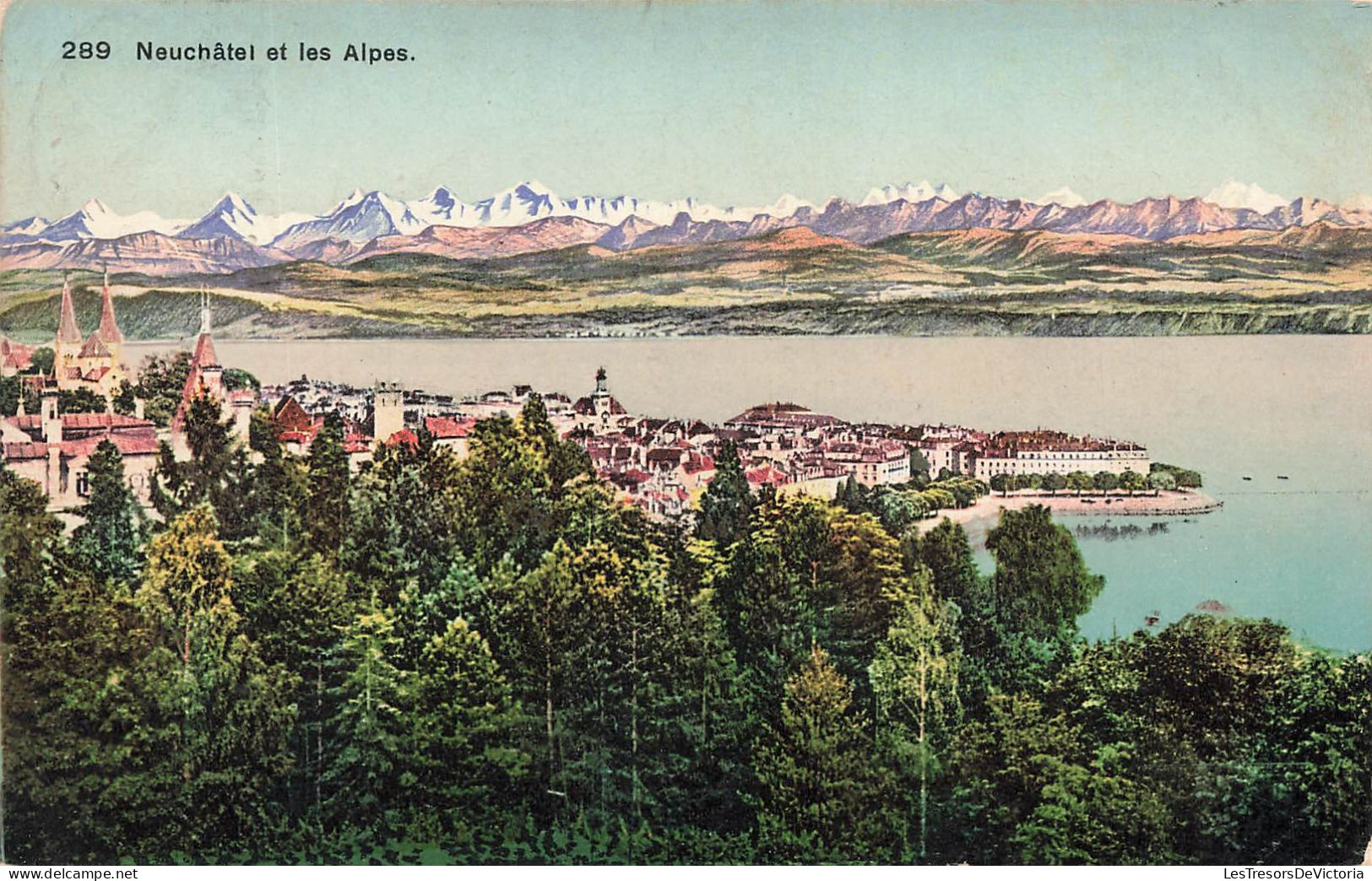 SUISSE - Neuchâtel Et Les Alpes - Vue D'ensemble - Carte Postale Ancienne - Sonstige & Ohne Zuordnung