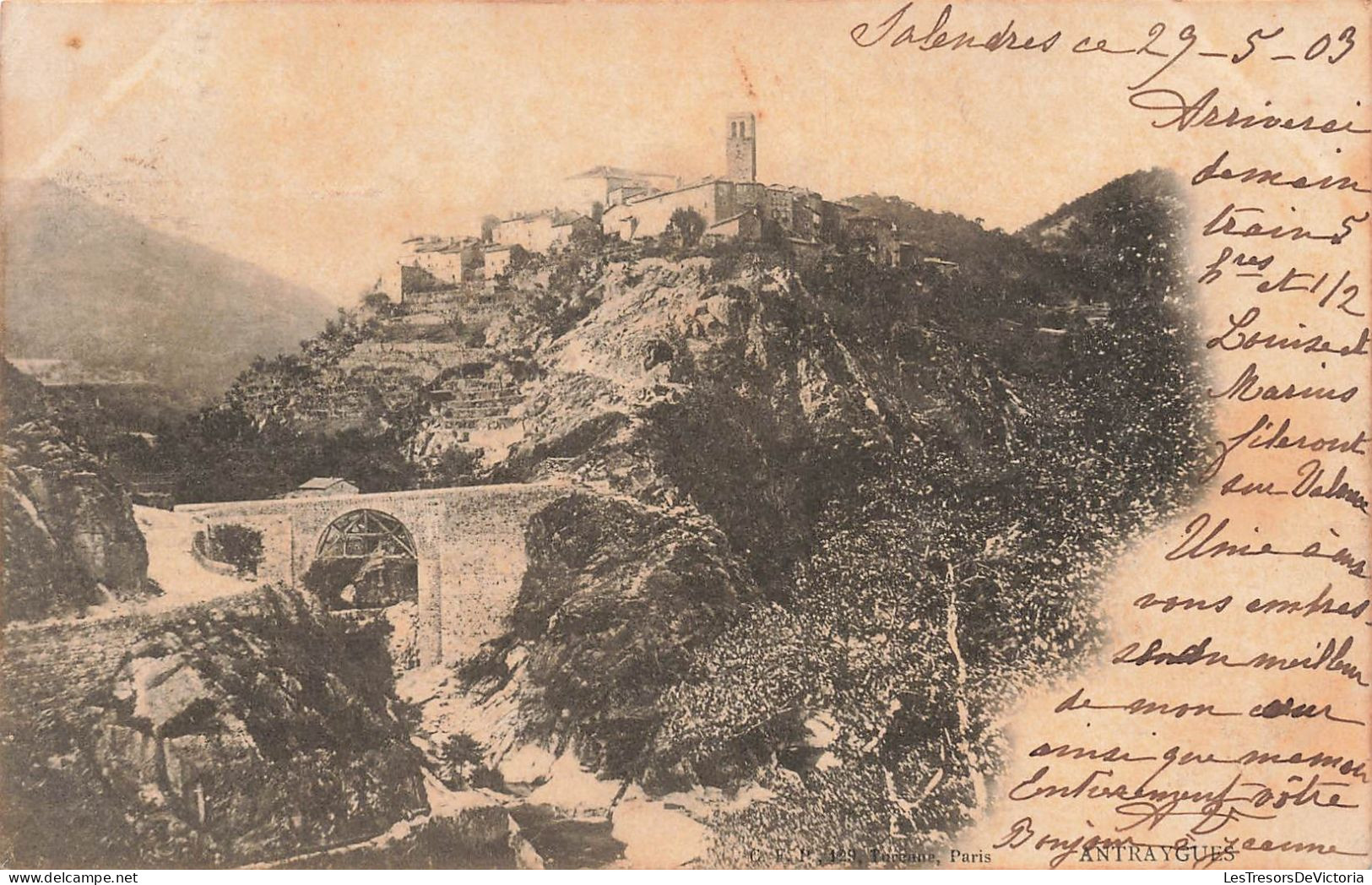 FRANCE - Antraygues - Vue Sur Le Pont Et La Ville - Carte Postale Ancienne - Andere & Zonder Classificatie