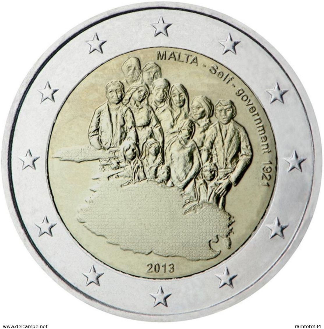 2013 MALTE - 2 Euros Commémorative - Autonomie Gouvernementale - Malte