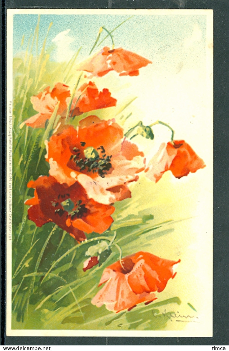 20639 - Catharina Klein (1861-1929) - Fleurs  - Coquelicot Dans Un Champ - Meissner & Buch, Série 1241 Von Blume Zu Blu - Klein, Catharina