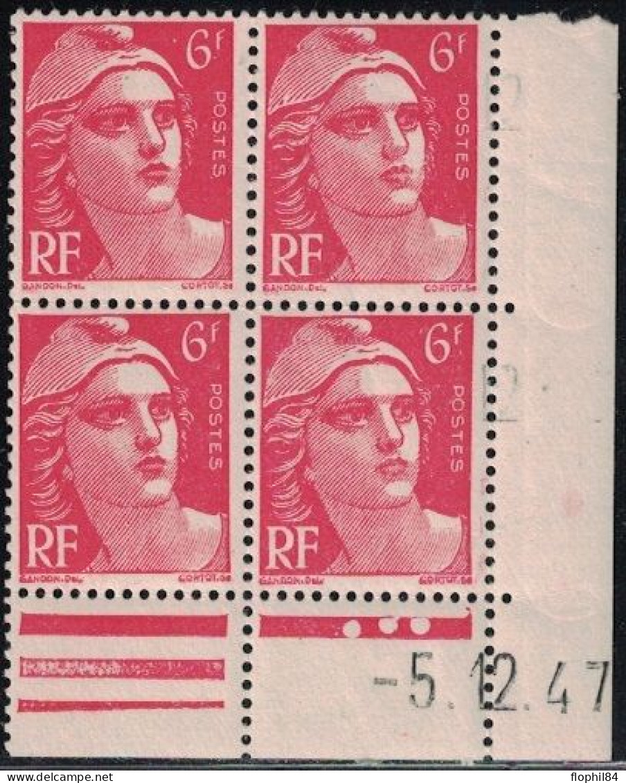 GANDON - N°721A - BLOC DE 4 TIMBRES - COIN DATE - DU 5-12-1947 - COTE 2€. - 1950-1959