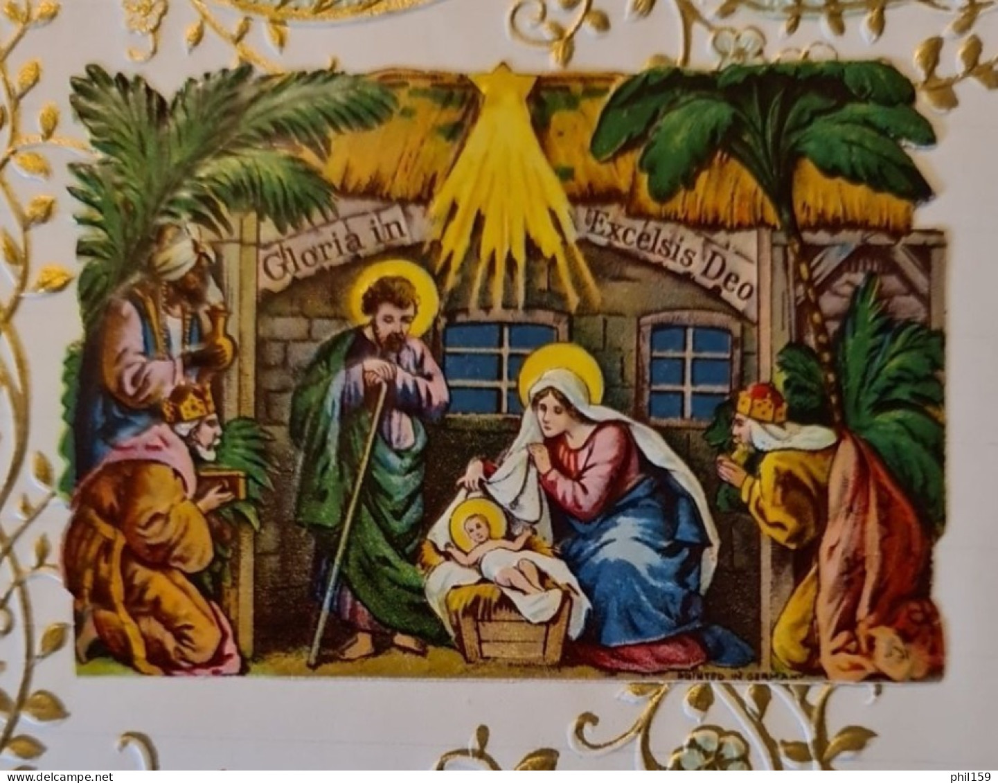 Découpi Crèche De Noël Sur Papier à Lettre Vierge 1920-1930 - Kerstmotief