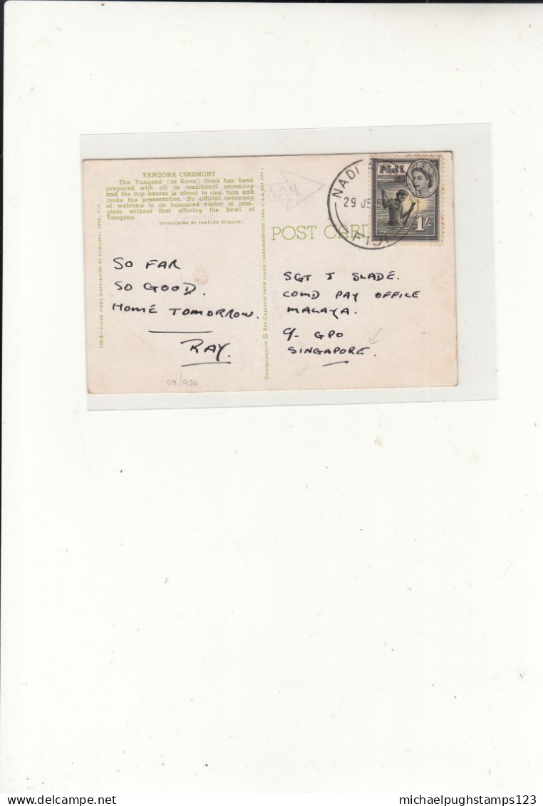 Fiji / Airmail Postcards / SIngapore / AIrport Postmarks - Fidji (1970-...)