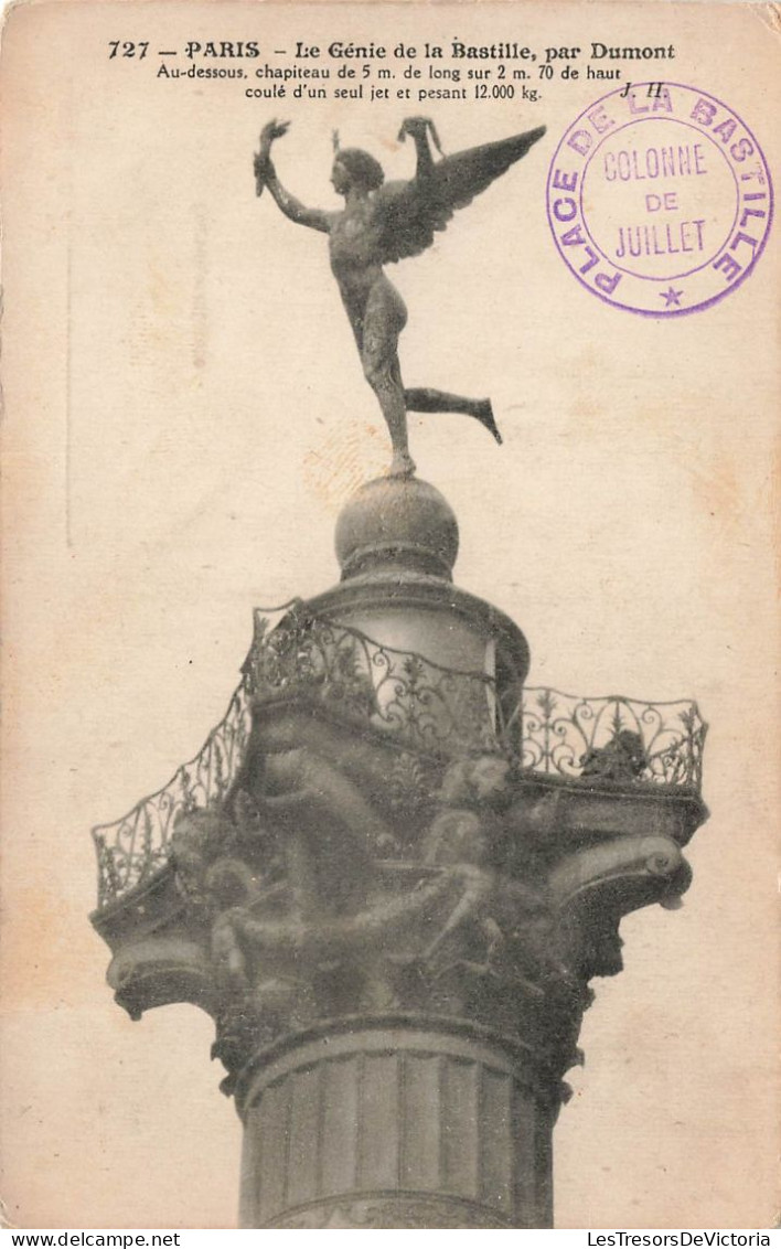 ARCHITECTURE - Monument - Paris - Le Génie De La Bastille Par Dumont - Carte Postale Ancienne - Monumenti