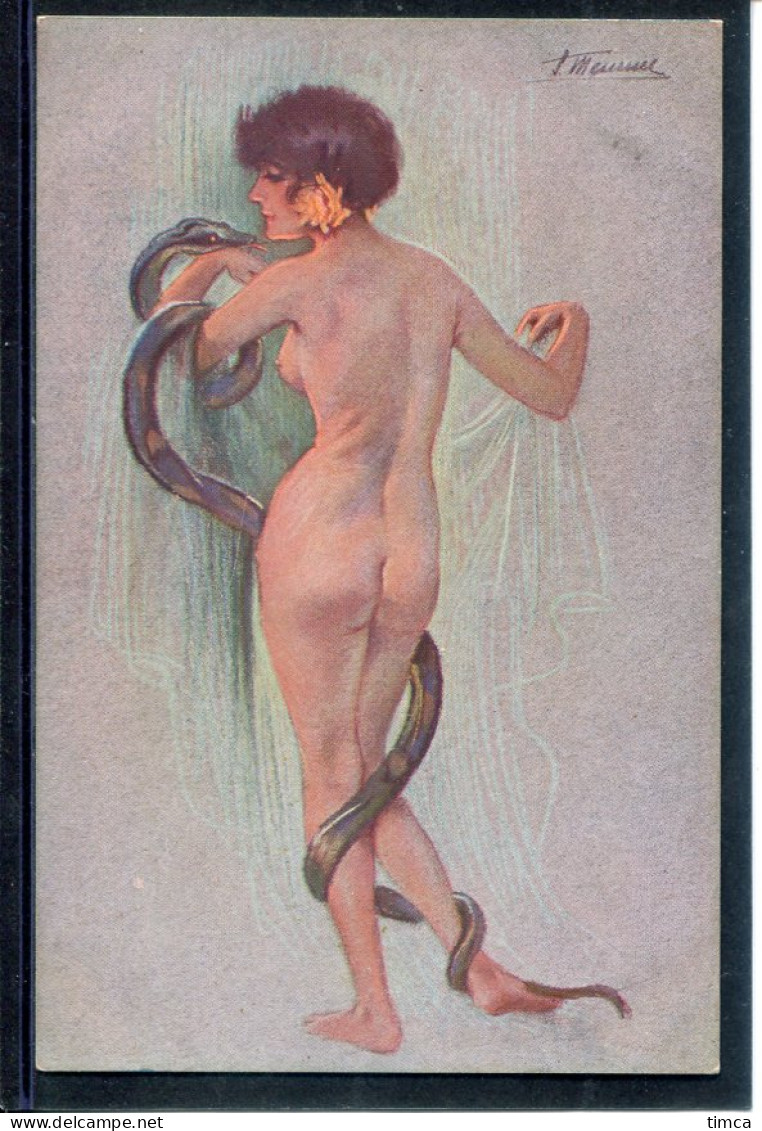 19409 S. Meunier - La Femme Et Le Serpent - Serie 64 N° 4 - Erotisme - Femme Nue De Dos - Meunier, S.