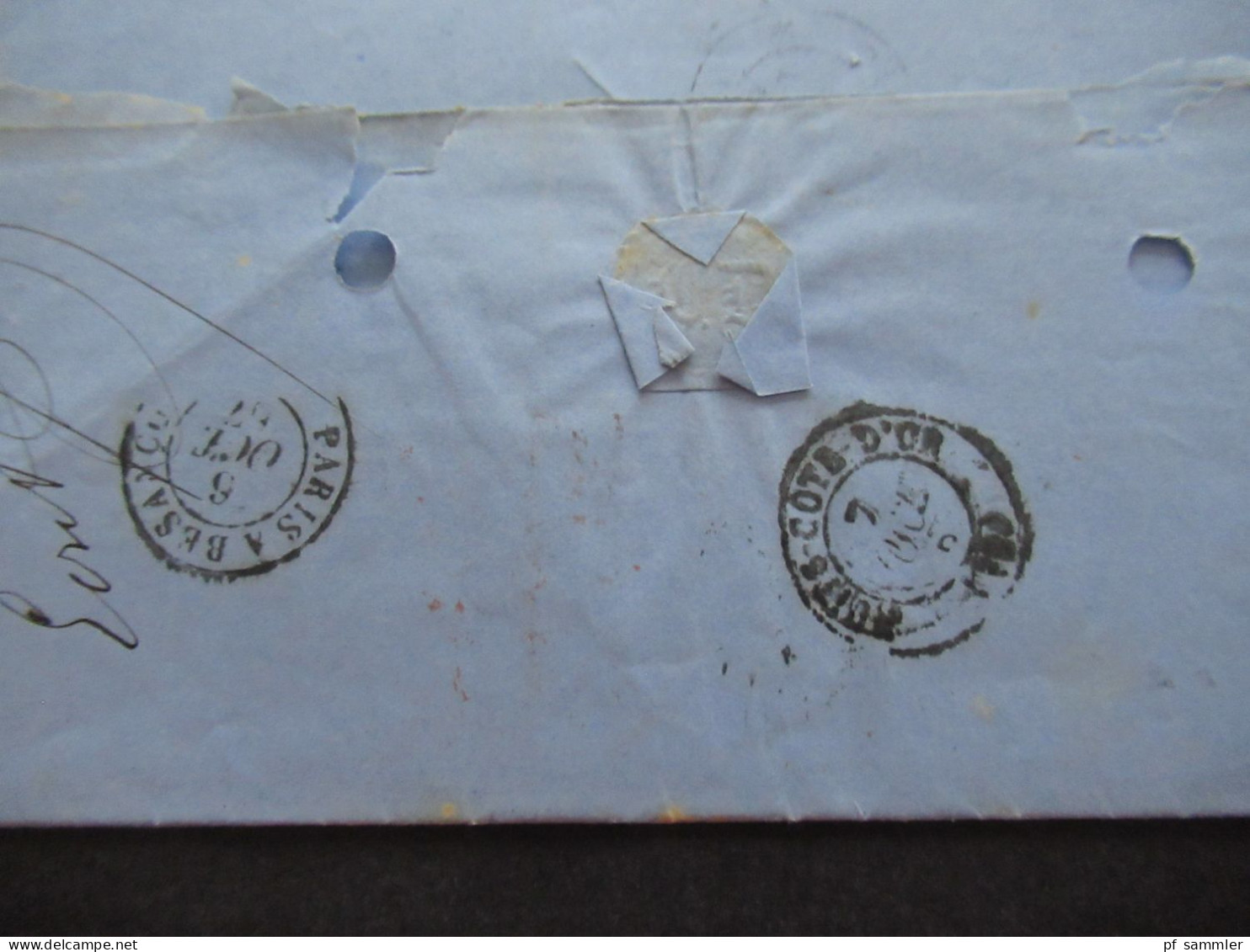 AD Preußen 18867 Auslandsbrief Blauer Stempel K1 Berlin Post Exped. 13 Nach Nuits Cote D'Or / Bahnpoststempel - Briefe U. Dokumente