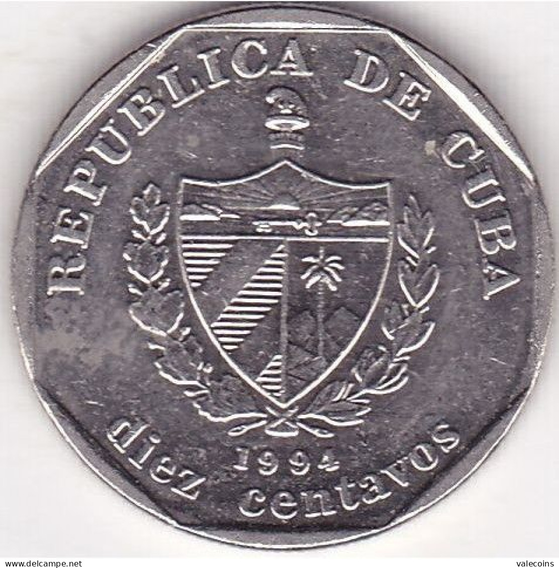 CUBA - 1994 - 10 Centavos - KM 576.1 (medal Alignment) - CASTILLO DE LA FUERZA - UNC - Kuba