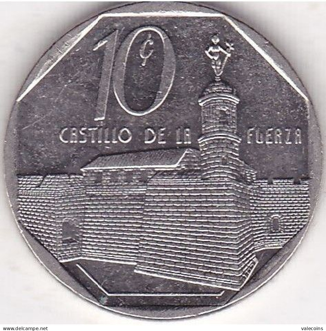 CUBA - 1994 - 10 Centavos - KM 576.1 (medal Alignment) - CASTILLO DE LA FUERZA - UNC - Cuba