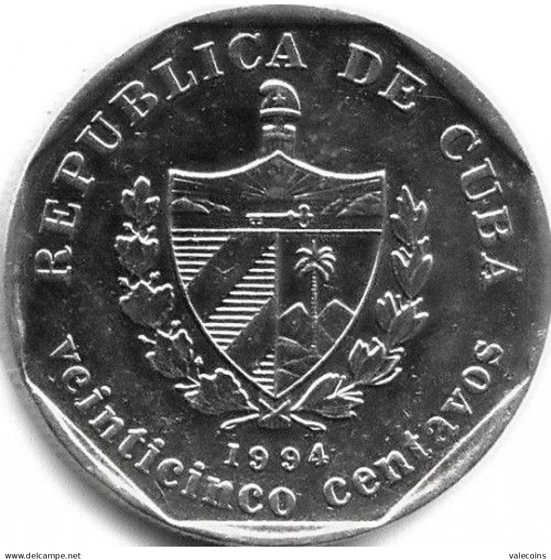 CUBA - 1994 - 25 Centavos - KM 577.1 (medal Alignment) - TRINIDAD - UNC - Cuba