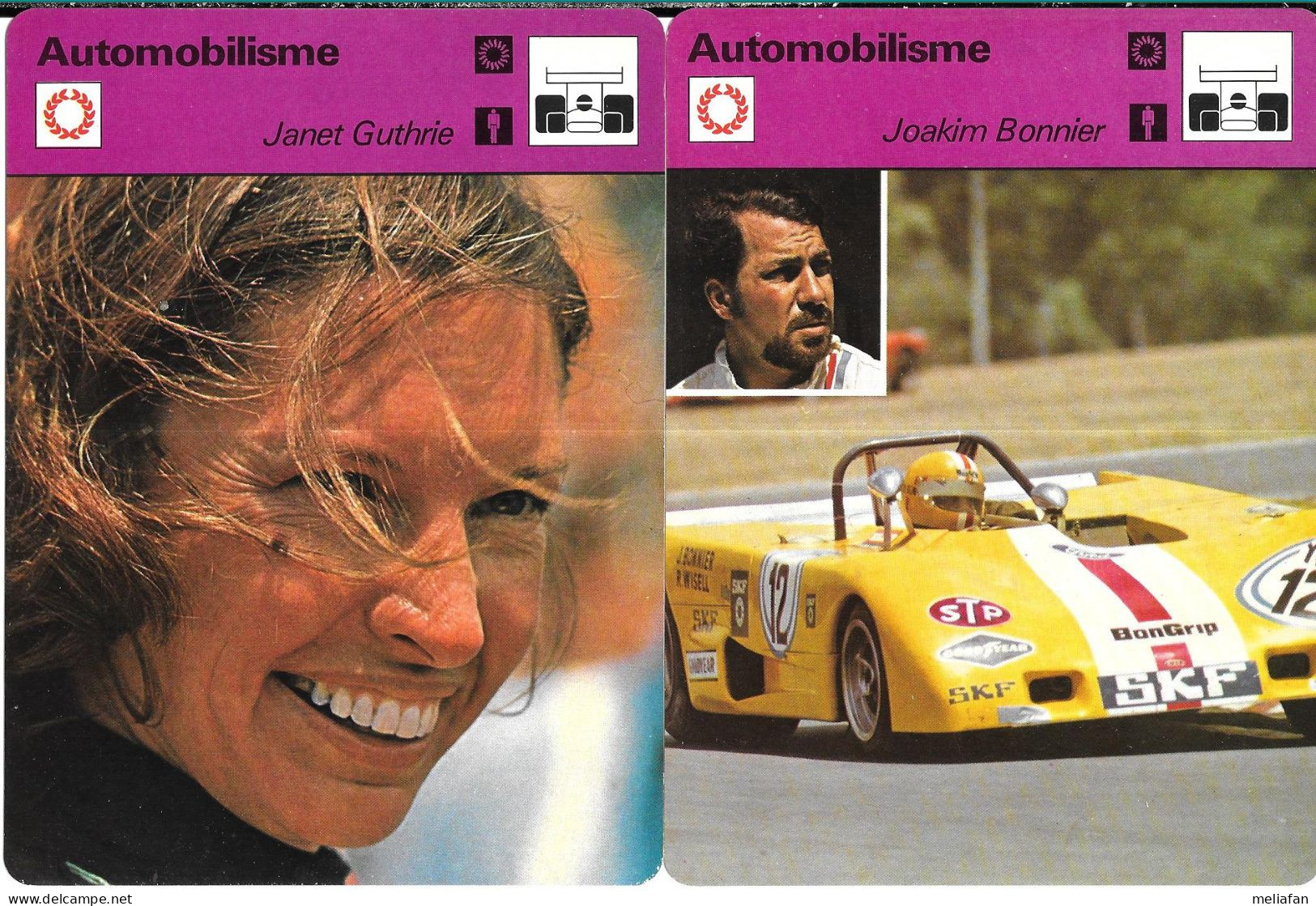 GF1977 - FICHES EDITION RENCONTRE - COLIN CHAPMAN - JEAN BEHRA - JOAKIM BONNIER - JANET GUNTHRIE - Otros & Sin Clasificación