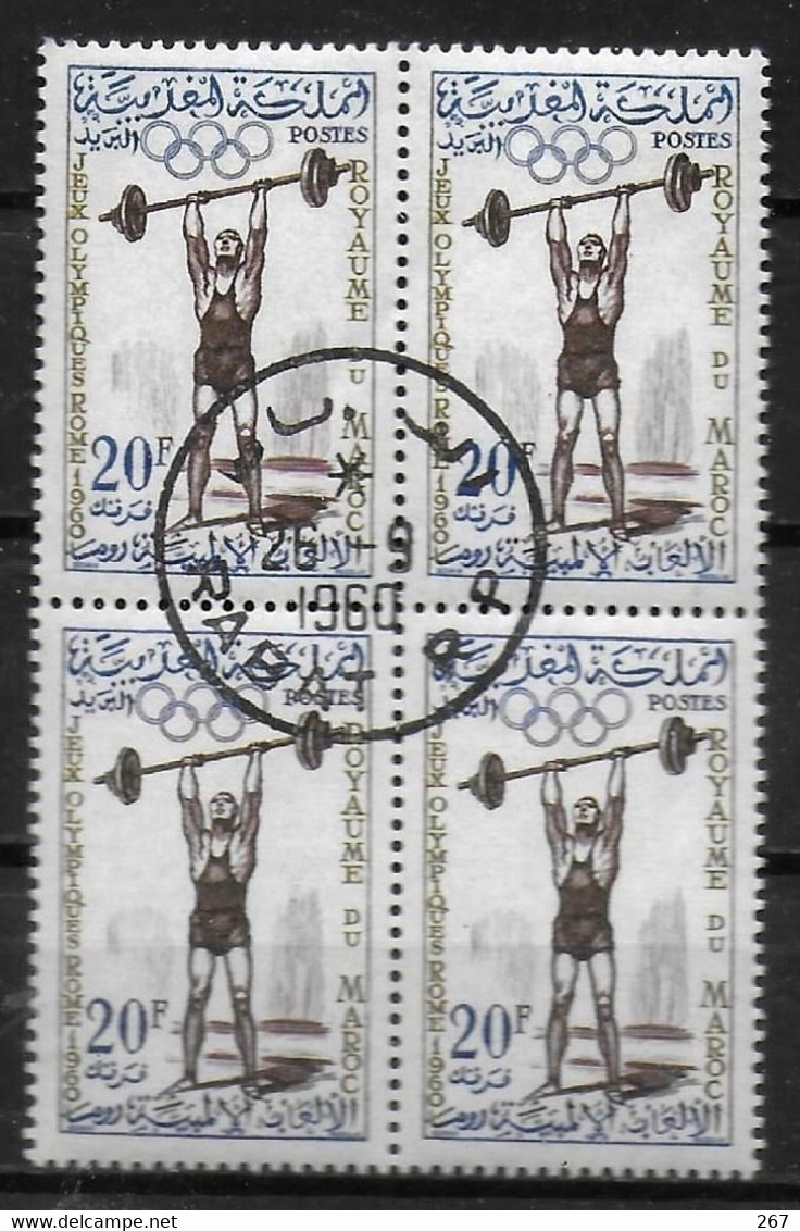 MAROC  N° 416 Oblitere  Jo  1960  Halterophilie - Gewichtheben