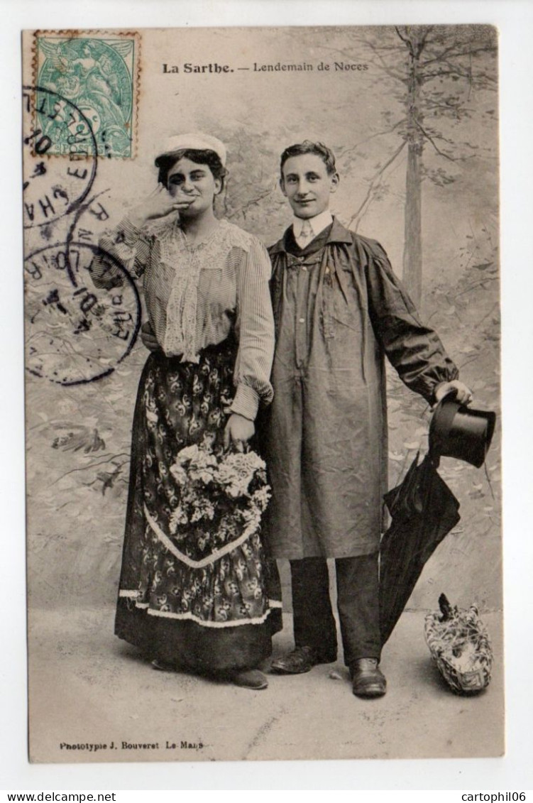 - CPA La Sarthe (72) - Lendemain De Noces 1907 (superbe Gros Plan) - Photo BOUVERET - - Autres & Non Classés