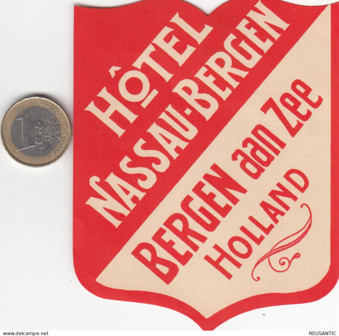 ETIQUETA - STICKER - LUGGAGE LABEL   HOTEL NASSAU-BERGEN  - BERGEN AND ZEE  HOLLAND - PAYS-BAS - Etiquetas De Hotel