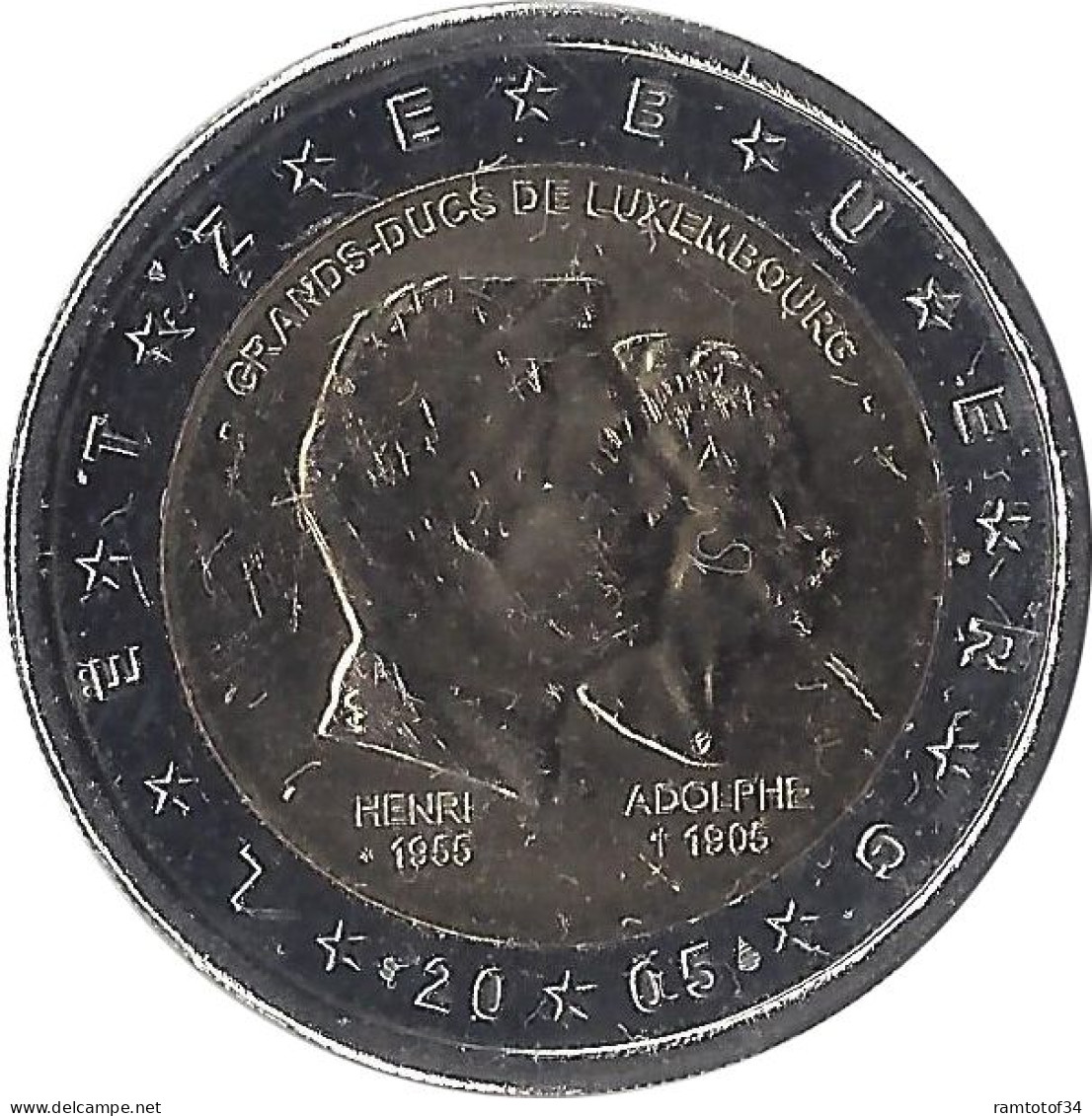 2005 LUXEMBOURG - 2 Euros Commémorative - 50e Anniversaire Du Grand-Duc Henri - Lussemburgo
