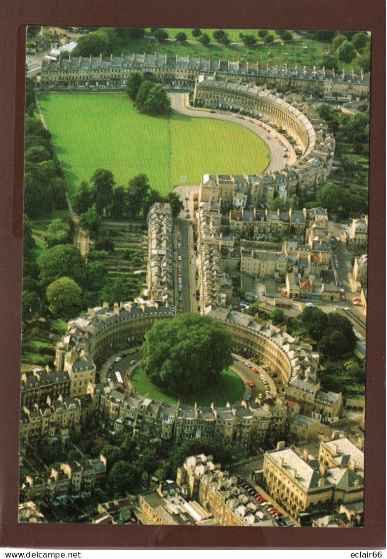 Somerset - Aerial View Of BATH - Showing The Royal Crescent And The Circus CPM Année1980 état Impeccable - Bath