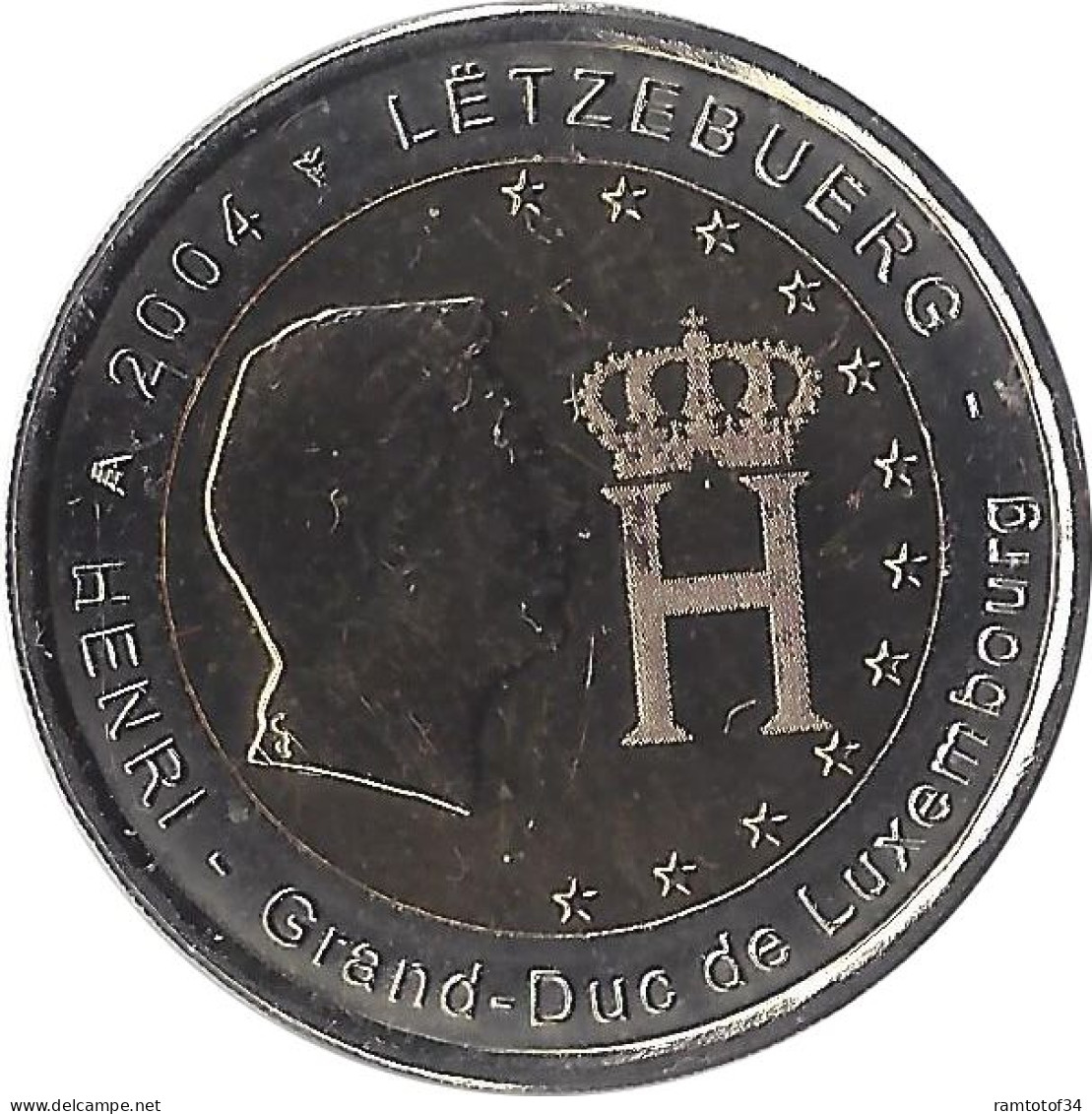 2004 LUXEMBOURG - 2 Euros Commémorative - Effigie Et Monogramme Du Grand Duc Henri - Luxemburg