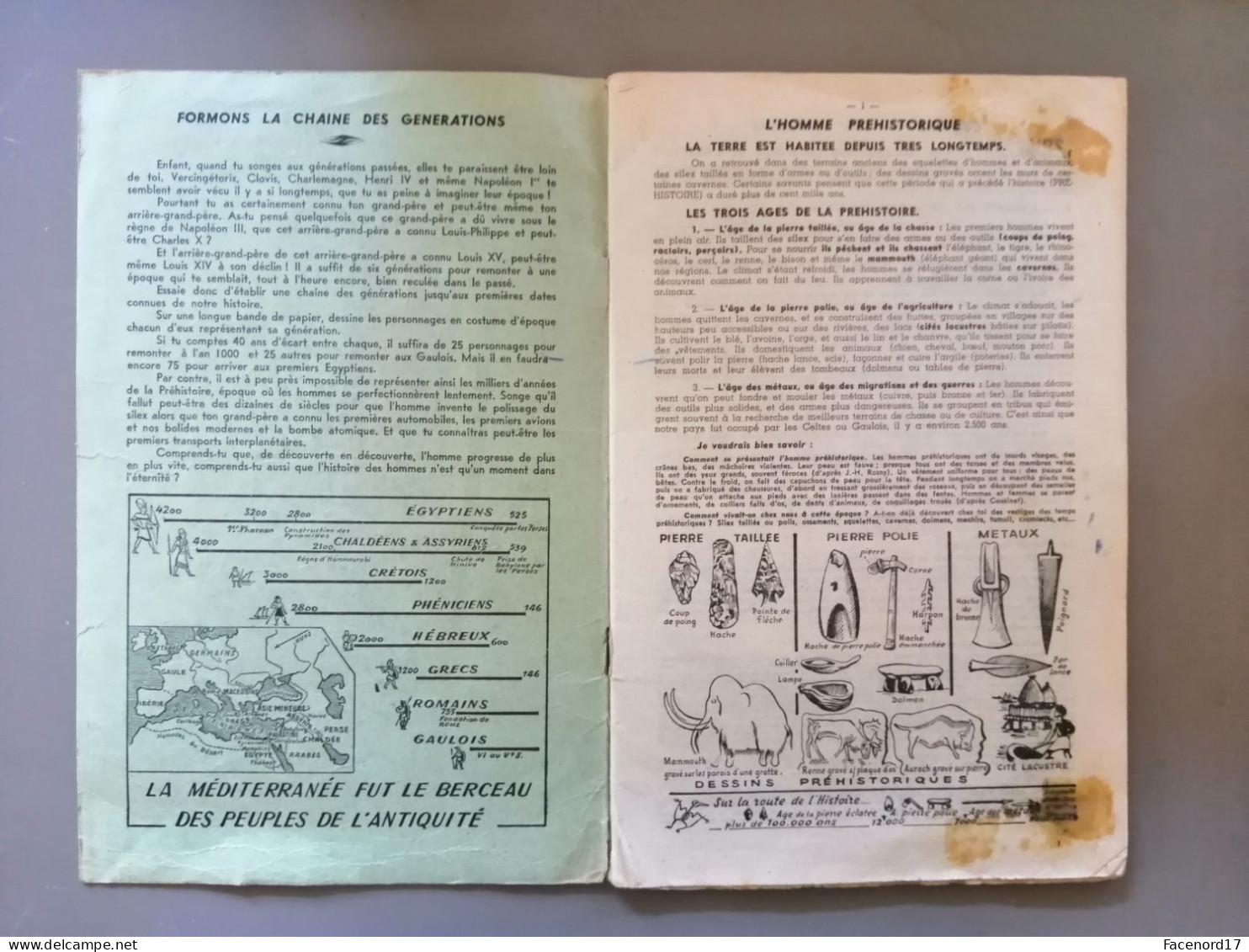 Mon Mémento D'histoire Des Origines à Nos Jours J. Anscombre 1955 - 6-12 Ans