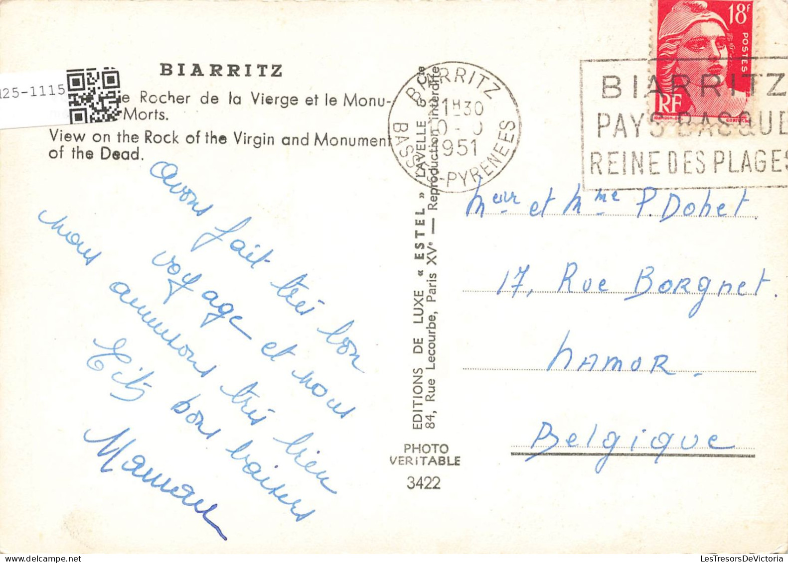 FRANCE - Biarritz - Le Rocher De La Vierge Et Le Monument Des Morts - Carte Postale - Biarritz