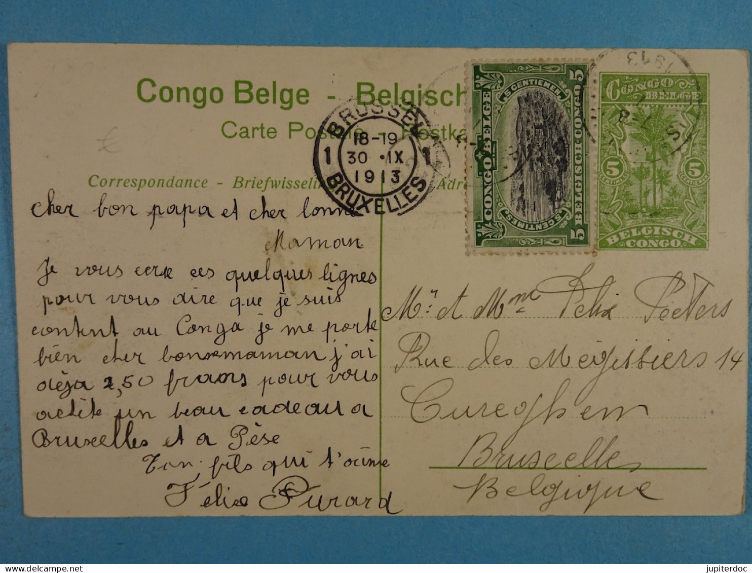 (Entier Postal) Congo Belge Léopoldville Le Port - Kinshasa - Leopoldville (Leopoldstadt)