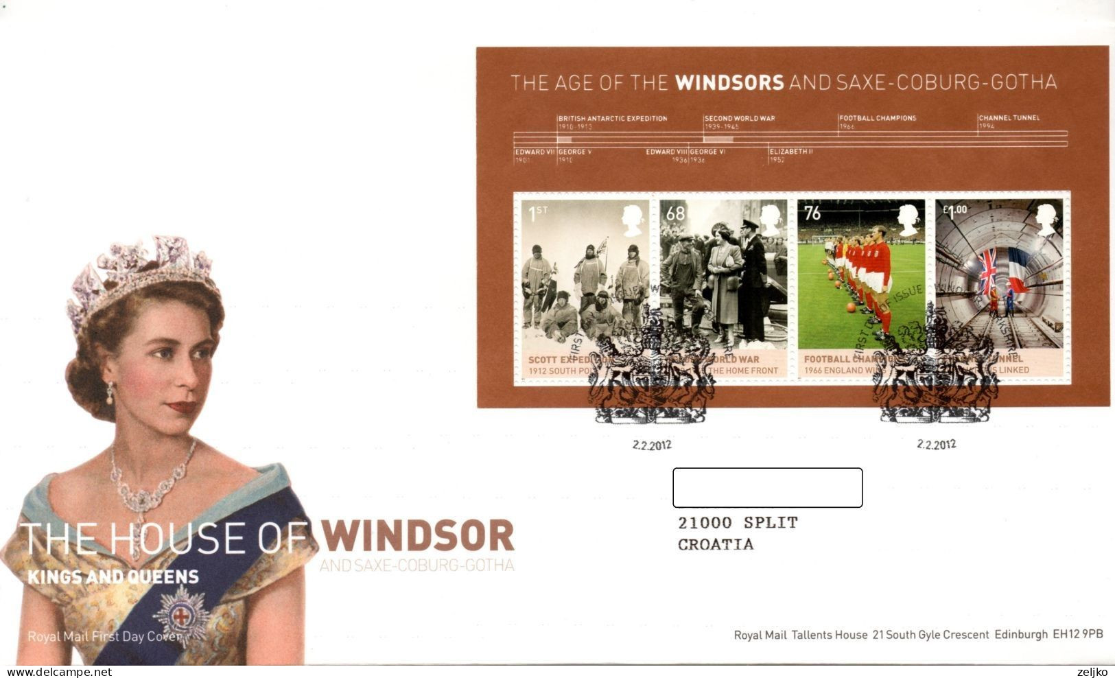 UK, GB, Great Britain, FDC, 2012, The Ages Of Windsors - Covers & Documents