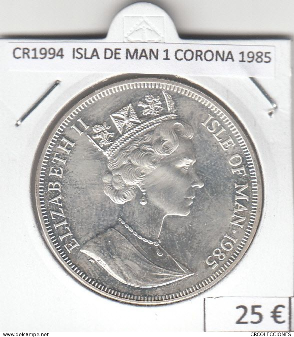 CR1994 MONEDA ISLA DE MAN 1 CORONA 1985 PLATA - Sonstige & Ohne Zuordnung