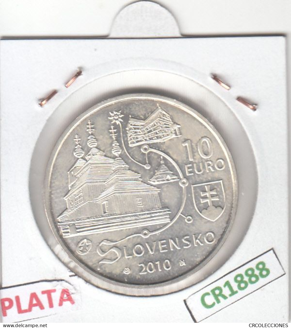 CR1888 MONEDA ESLOVAQUIA 10 EUROS 2010 PLATA - Slovaquie