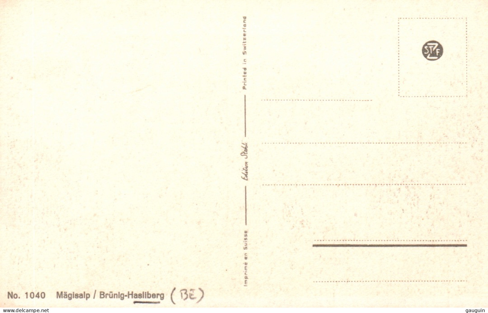 CPA - BRÜNIG-HASLIBERG - Mägisalp ... Edition Stehli - Hasliberg