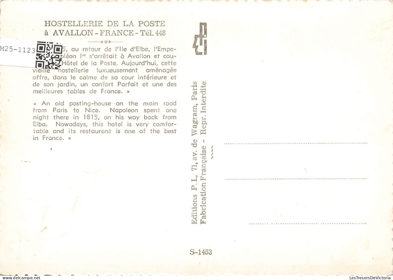 FRANCE - Avallon - Hôtellerie De La Poste - Carte Postale - Avallon