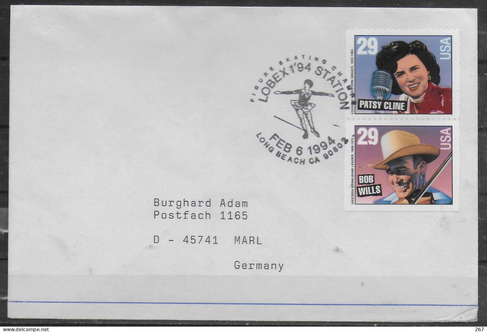 USA  Lettre 1994   Patinage - Eiskunstlauf