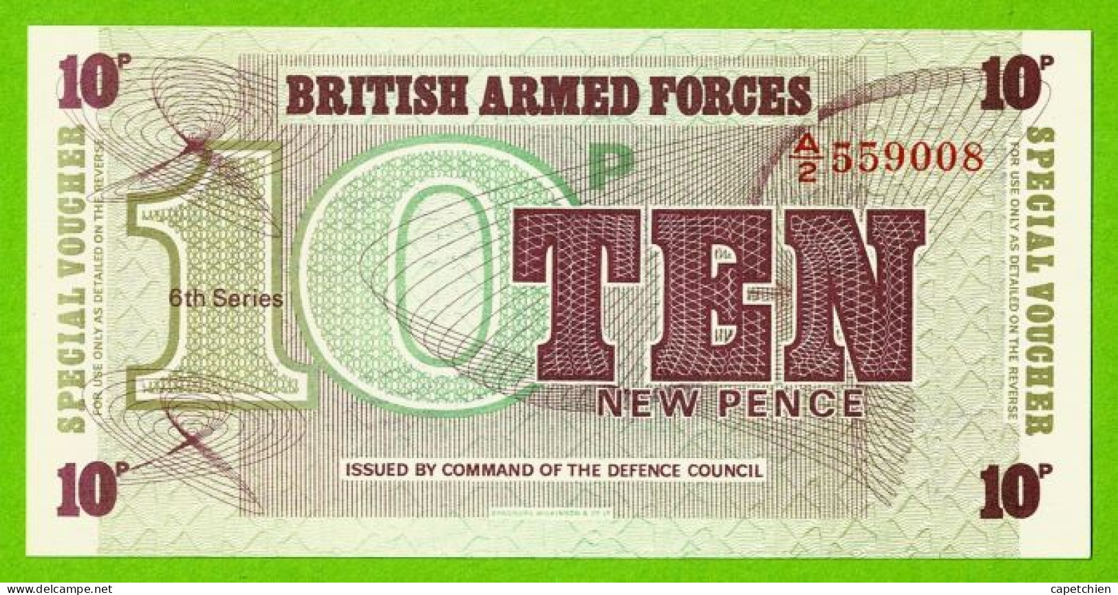 GRANDE BRETAGNE / BRITISH ARMED FORCES / SPECIEL VOUCHER / TEN NEW PENCE / ETAT NEUF - British Armed Forces & Special Vouchers