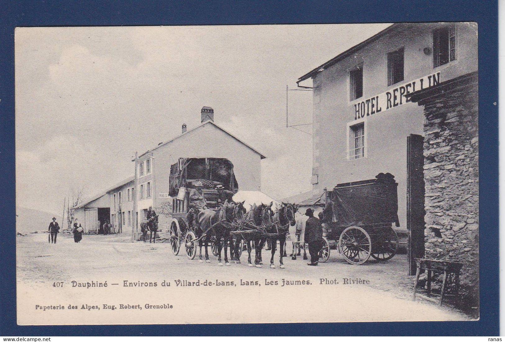 CPA [38] Isère > Villard-de-Lans Courrier Attelage Circulée - Villard-de-Lans