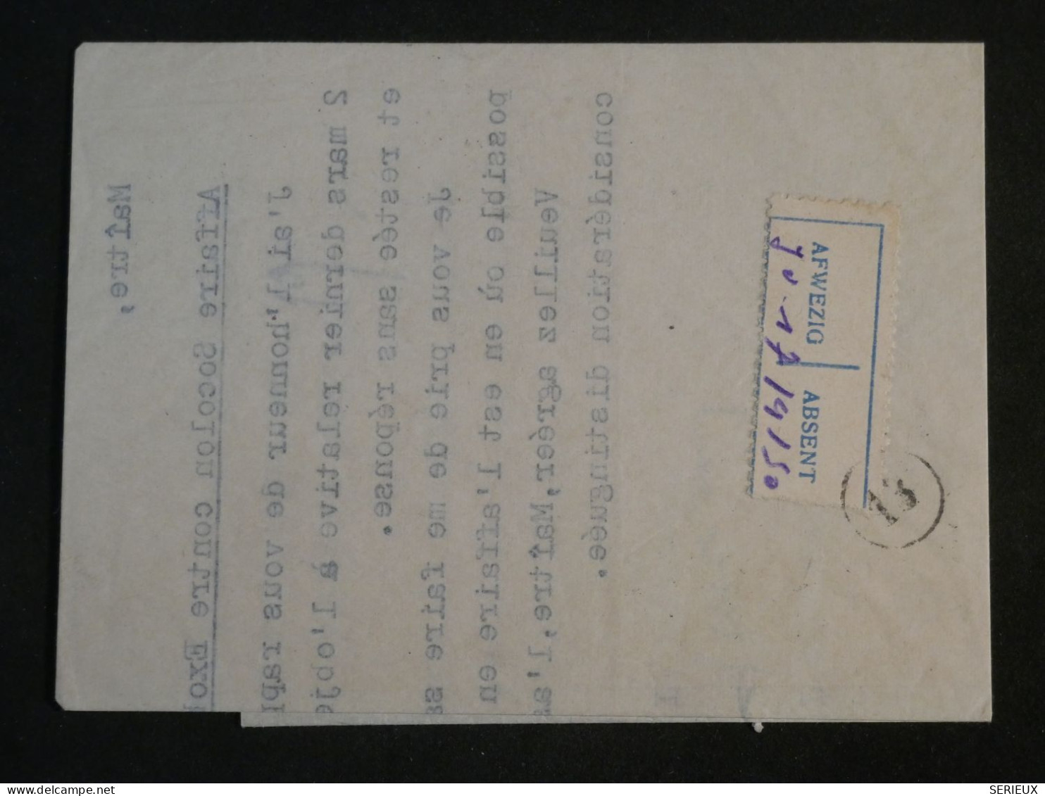 AD21 CONGO BELGE  BELLE LETTRE RECO    1950 PAR AVION LEOPOLDVILLE A MALINES BELGIQUE +AFF. INTERESSANT+NON OUVERTE++ ++ - Interi Postali