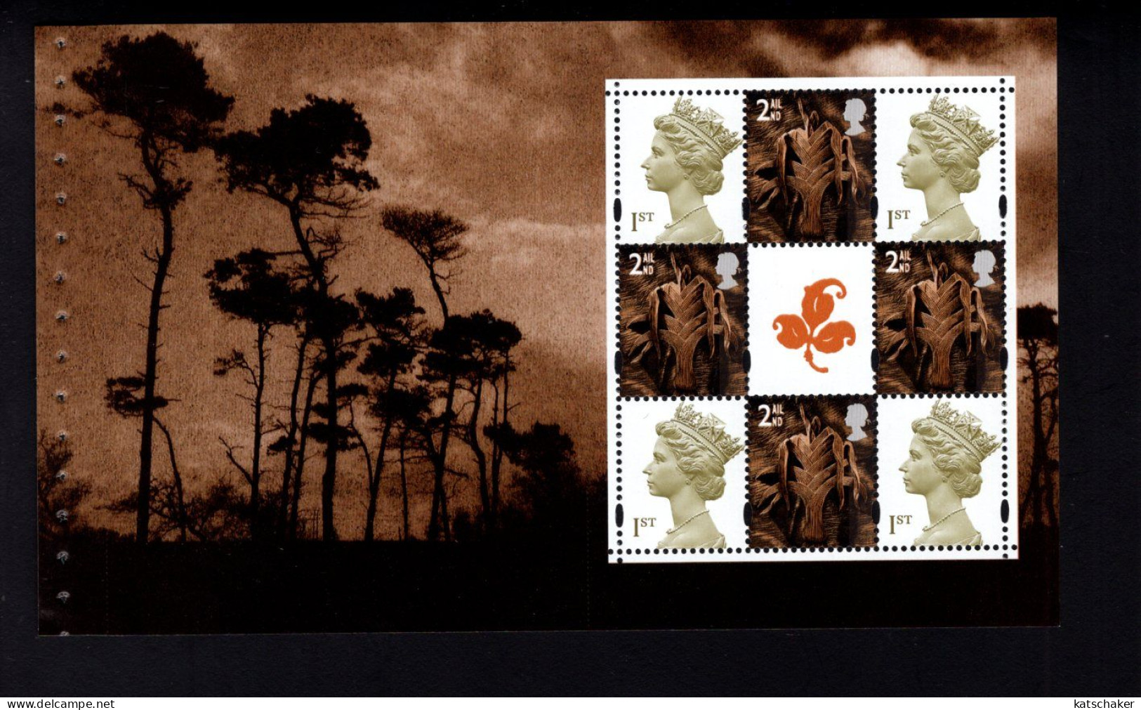 1919391885 2000 SCOTT 18A  (XX) POSTFRIS MINT NEVER HINGED  -   BOOKLET PANE  - TREES - Pays De Galles