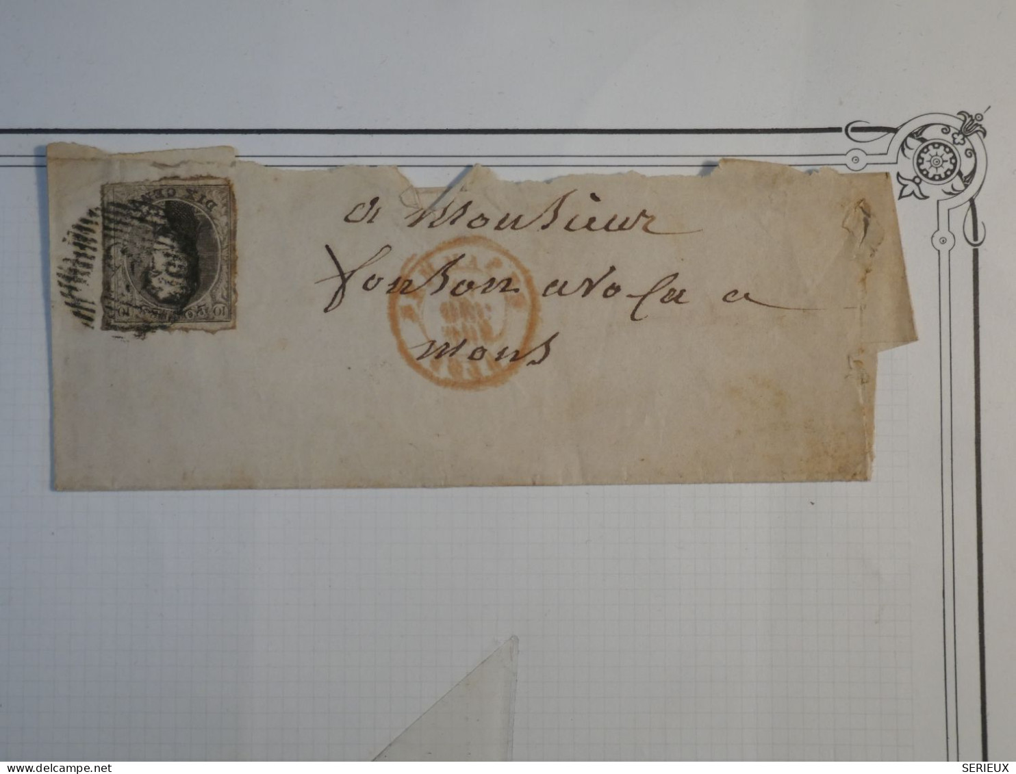 AD21   BELGIQUE   LETTRE  1852  POUR MONS +10C +AFF. INTERESSANT+ ++ - 1849-1865 Medallones (Otros)