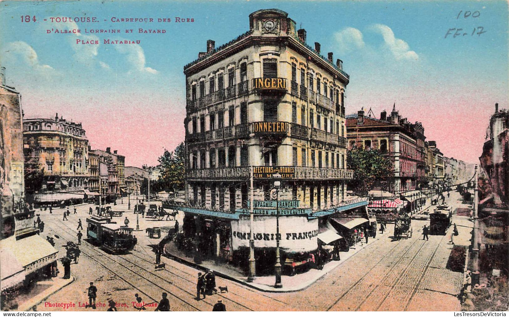 FRANCE - Toulouse -Carrefour Des Rois D'Alsace Lorraine Et Bayard - P0lace Matabiau - Colorisé  - Carte Postale Ancienne - Toulouse