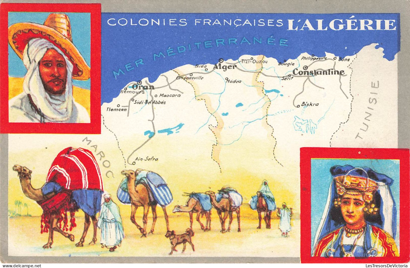 HISTOIRE - Les Colonies Françaises - L' Algérie - Colorisé - Carte Postale Ancienne - History