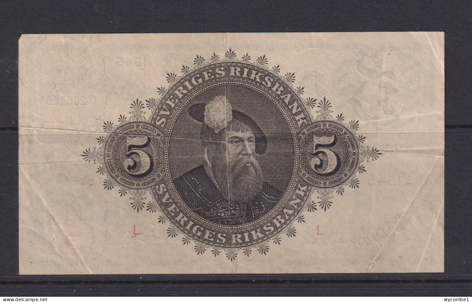 SWEDEN - 1945 5 Kronor Circulated Banknote As Scans - Sweden