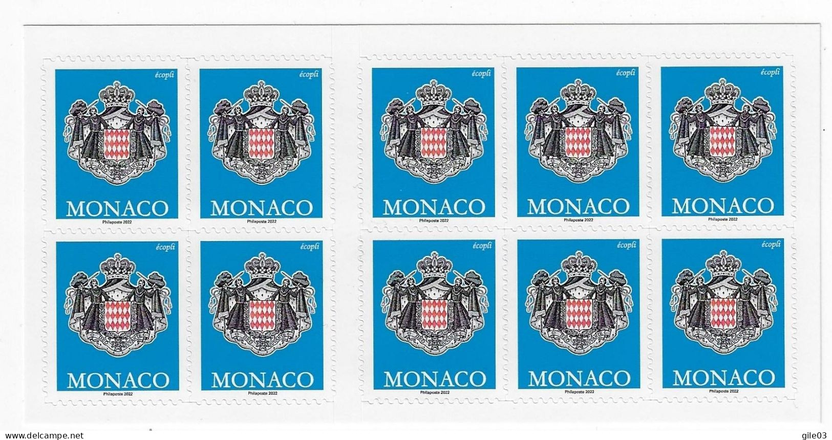 MONACO  2022 --Carnet TVP Bleu Ecopli Armoiries De Monaco - Postzegelboekjes