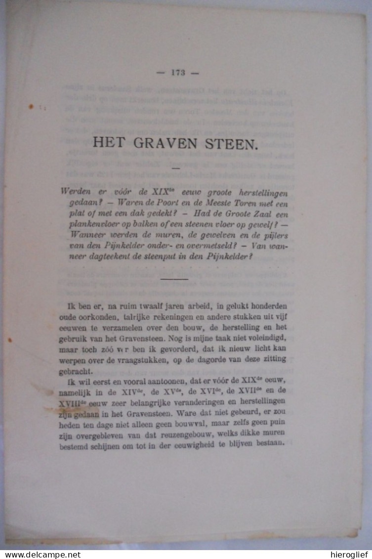 HET GRAVEN STEEN / Gravensteen Gent / Burcht Feodale Tijd Middeleeuwen Graven Van Vlaanderen - Geschiedenis